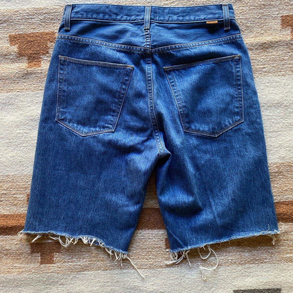 Jamie Haller High-Rise Raw-Hem Denim Bermuda Shorts - Picture 5 of 5